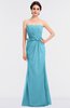 ColsBM Natalee Light Blue Romantic A-line Strapless Zip up Floor Length Ruching Bridesmaid Dresses