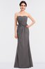 ColsBM Natalee Ridge Grey Romantic A-line Strapless Zip up Floor Length Ruching Bridesmaid Dresses