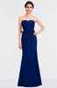 ColsBM Natalee Sodalite Blue Romantic A-line Strapless Zip up Floor Length Ruching Bridesmaid Dresses