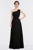 ColsBM Kendra Black Elegant Asymmetric Neckline Sleeveless Floor Length Flower Bridesmaid Dresses