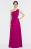 ColsBM Kendra Hot Pink Elegant Asymmetric Neckline Sleeveless Floor Length Flower Bridesmaid Dresses