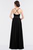 ColsBM Ivanna Black Elegant A-line Halter Sleeveless Floor Length Flower Bridesmaid Dresses