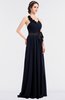 ColsBM Ivanna Dark Sapphire Elegant A-line Halter Sleeveless Floor Length Flower Bridesmaid Dresses