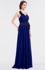ColsBM Ivanna Electric Blue Elegant A-line Halter Sleeveless Floor Length Flower Bridesmaid Dresses
