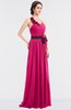 ColsBM Ivanna Fandango Pink Elegant A-line Halter Sleeveless Floor Length Flower Bridesmaid Dresses