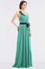 ColsBM Ivanna Mint Green Elegant A-line Halter Sleeveless Floor Length Flower Bridesmaid Dresses