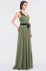 ColsBM Ivanna Moss Green Elegant A-line Halter Sleeveless Floor Length Flower Bridesmaid Dresses