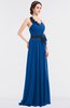 ColsBM Ivanna Royal Blue Elegant A-line Halter Sleeveless Floor Length Flower Bridesmaid Dresses