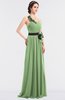 ColsBM Ivanna Sage Green Elegant A-line Halter Sleeveless Floor Length Flower Bridesmaid Dresses