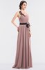 ColsBM Ivanna Silver Pink Elegant A-line Halter Sleeveless Floor Length Flower Bridesmaid Dresses