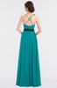 ColsBM Ivanna Teal Elegant A-line Halter Sleeveless Floor Length Flower Bridesmaid Dresses