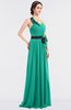 ColsBM Ivanna Viridian Green Elegant A-line Halter Sleeveless Floor Length Flower Bridesmaid Dresses