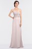 ColsBM Sadie Light Pink Elegant A-line Zip up Floor Length Beaded Bridesmaid Dresses