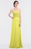 ColsBM Sadie Pale Yellow Elegant A-line Zip up Floor Length Beaded Bridesmaid Dresses