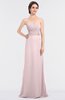 ColsBM Sadie Petal Pink Elegant A-line Zip up Floor Length Beaded Bridesmaid Dresses