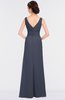 ColsBM Leona Nightshadow Blue Mature A-line V-neck Zip up Floor Length Ruching Bridesmaid Dresses