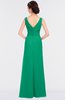 ColsBM Leona Sea Green Mature A-line V-neck Zip up Floor Length Ruching Bridesmaid Dresses
