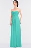 ColsBM Jenna Blue Turquoise Modern A-line Sleeveless Zip up Ruching Bridesmaid Dresses