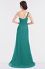 ColsBM Selah Emerald Green Sexy Sheath Asymmetric Neckline Sleeveless Sweep Train Beaded Bridesmaid Dresses