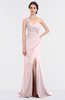 ColsBM Selah Petal Pink Sexy Sheath Asymmetric Neckline Sleeveless Sweep Train Beaded Bridesmaid Dresses