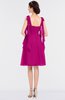 ColsBM Mariam Hot Pink Mature Thick Straps Sleeveless Zip up Knee Length Bridesmaid Dresses