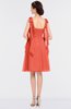 ColsBM Mariam Living Coral Mature Thick Straps Sleeveless Zip up Knee Length Bridesmaid Dresses