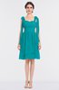 ColsBM Mariam Teal Mature Thick Straps Sleeveless Zip up Knee Length Bridesmaid Dresses