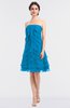 ColsBM Cheyenne Cornflower Blue Modern A-line Strapless Sleeveless Knee Length Edging Bridesmaid Dresses