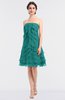 ColsBM Cheyenne Emerald Green Modern A-line Strapless Sleeveless Knee Length Edging Bridesmaid Dresses