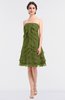 ColsBM Cheyenne Olive Green Modern A-line Strapless Sleeveless Knee Length Edging Bridesmaid Dresses