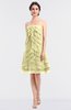 ColsBM Cheyenne Soft Yellow Modern A-line Strapless Sleeveless Knee Length Edging Bridesmaid Dresses