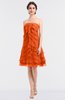 ColsBM Cheyenne Tangerine Modern A-line Strapless Sleeveless Knee Length Edging Bridesmaid Dresses