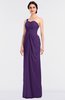 ColsBM Sandra Dark Purple Gorgeous A-line Zip up Floor Length Ruching Bridesmaid Dresses
