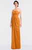ColsBM Sandra Orange Gorgeous A-line Zip up Floor Length Ruching Bridesmaid Dresses