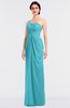 ColsBM Sandra Turquoise Gorgeous A-line Zip up Floor Length Ruching Bridesmaid Dresses