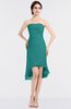 ColsBM Bryleigh Emerald Green Elegant Sheath Strapless Zip up Mini Ruching Bridesmaid Dresses