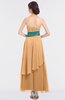 ColsBM Johanna Apricot Elegant A-line Sleeveless Zip up Ankle Length Ruching Bridesmaid Dresses