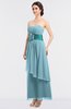 ColsBM Johanna Aqua Elegant A-line Sleeveless Zip up Ankle Length Ruching Bridesmaid Dresses