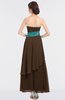 ColsBM Johanna Chocolate Brown Elegant A-line Sleeveless Zip up Ankle Length Ruching Bridesmaid Dresses