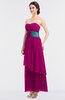 ColsBM Johanna Hot Pink Elegant A-line Sleeveless Zip up Ankle Length Ruching Bridesmaid Dresses