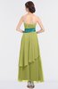 ColsBM Johanna Linden Green Elegant A-line Sleeveless Zip up Ankle Length Ruching Bridesmaid Dresses