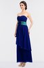 ColsBM Johanna Nautical Blue Elegant A-line Sleeveless Zip up Ankle Length Ruching Bridesmaid Dresses