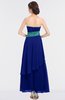 ColsBM Johanna Nautical Blue Elegant A-line Sleeveless Zip up Ankle Length Ruching Bridesmaid Dresses