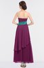 ColsBM Johanna Raspberry Elegant A-line Sleeveless Zip up Ankle Length Ruching Bridesmaid Dresses