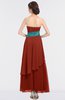 ColsBM Johanna Rust Elegant A-line Sleeveless Zip up Ankle Length Ruching Bridesmaid Dresses