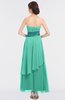 ColsBM Johanna Seafoam Green Elegant A-line Sleeveless Zip up Ankle Length Ruching Bridesmaid Dresses