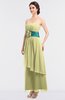 ColsBM Johanna Wax Yellow Elegant A-line Sleeveless Zip up Ankle Length Ruching Bridesmaid Dresses