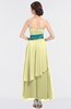 ColsBM Johanna Wax Yellow Elegant A-line Sleeveless Zip up Ankle Length Ruching Bridesmaid Dresses