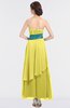 ColsBM Johanna Yellow Iris Elegant A-line Sleeveless Zip up Ankle Length Ruching Bridesmaid Dresses