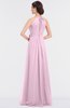 ColsBM Ellie Baby Pink Classic Halter Sleeveless Zip up Floor Length Flower Bridesmaid Dresses